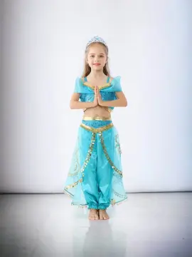 Jasmine Dress Kid Girls Princess Costume Fun Halloween Party Fancy Flower  Fairy Dress Up Dance Wear Outfit For Girls - Temu