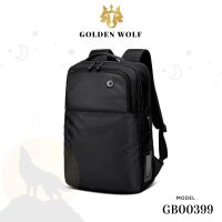 กระเป๋าเป้ใส่โน้ตบุ๊ค GOLDEN WOLF รุ่น GB00399 สีดำ กันน้ำกันละอองฝนได้ ดีไซน์เรียบๆไม่ตกเทรน