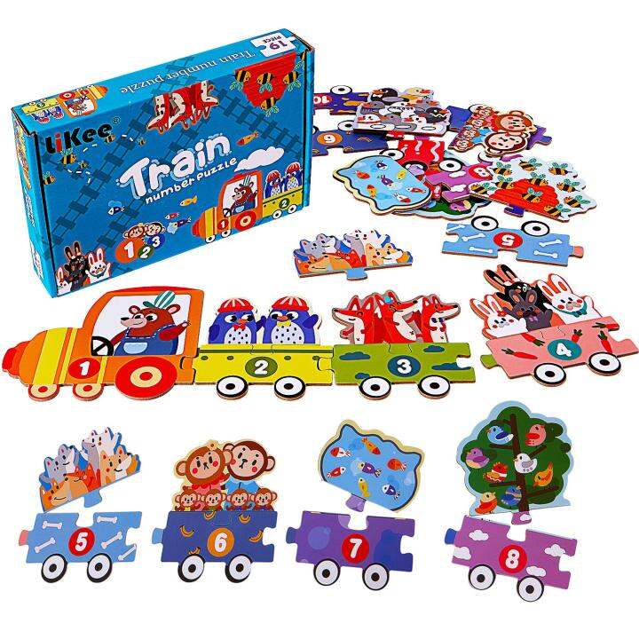 Digital Floor Puzzle Math Flash Card Additional Game Train Puzzle