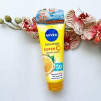 180 ml. ผลิต 09/22 Nivea Extra Bright Super C+ Vitamin Serum นีเวีย เอ็กซ์ตร้า ไบร์ท ซูเปอร์ ซี พลัส สีเหลือง