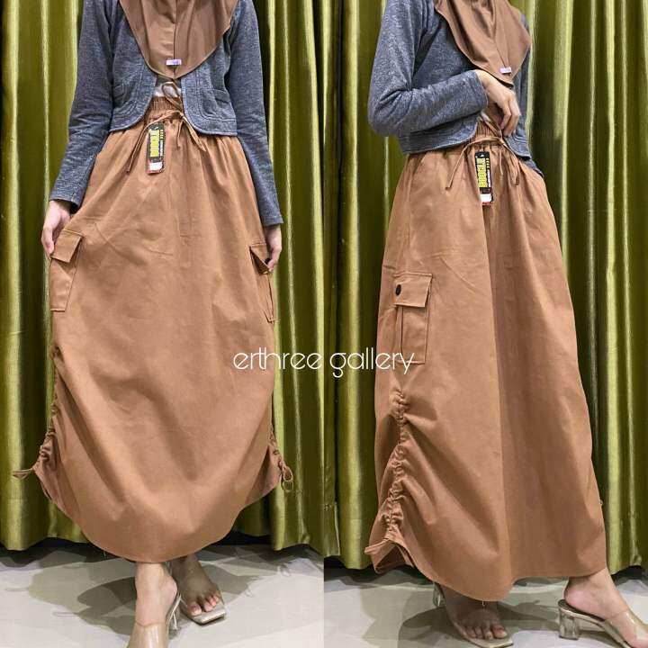 Cargo Skirt Serut // Cargo Skirt Korean Style // Rok cargo kekinian ...