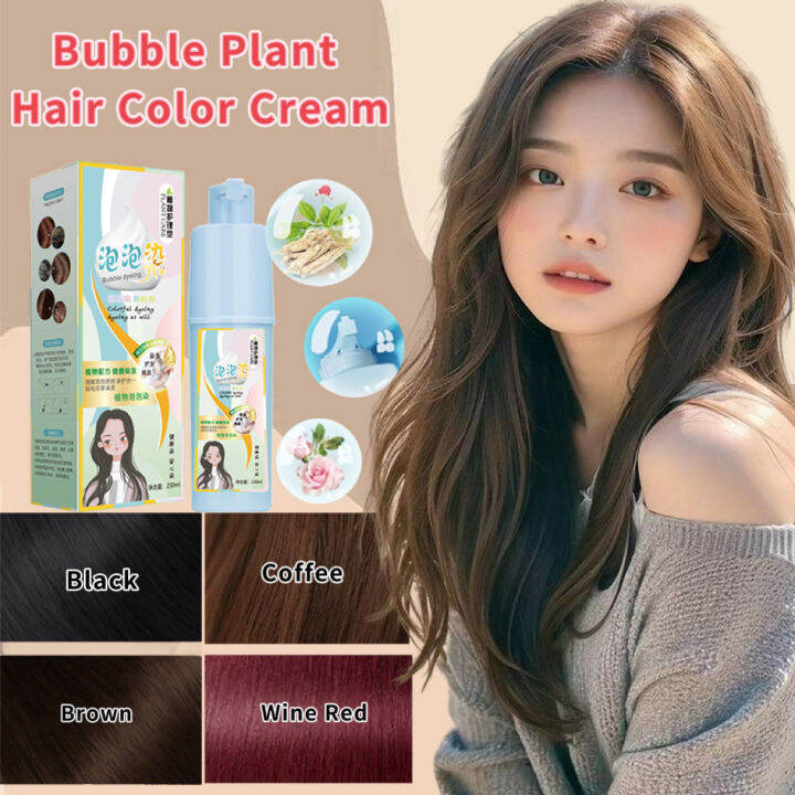 Pewarna Rambut Hair Dye Colour Plant Bubble Shampoo Herb Origina Black 