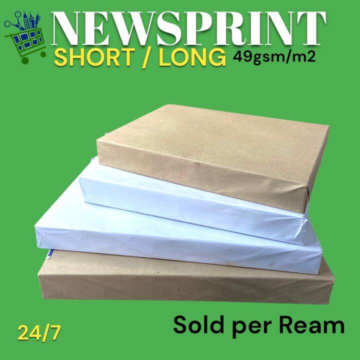 Newsprint Paper (Short and Long size)Sold per Ream Lazada PH