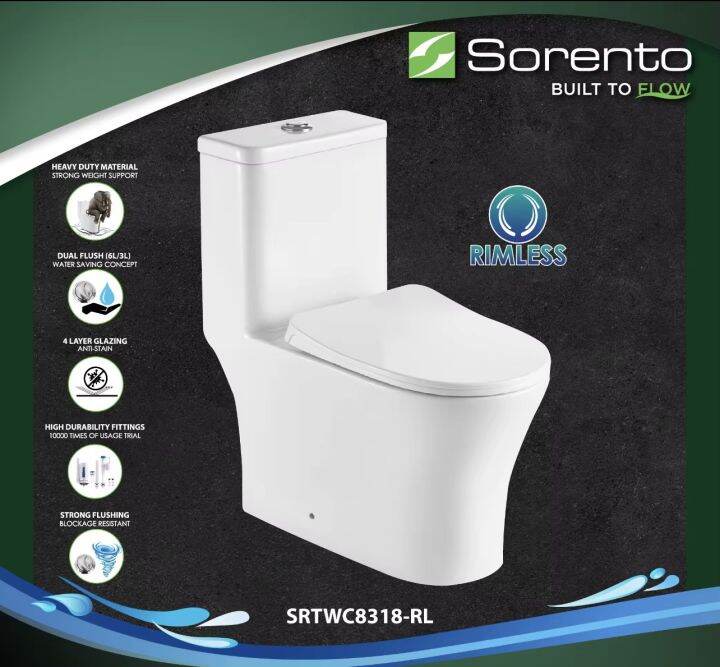 SORENTO SRTWC8318RL One Piece WC Toilet Bowl Wash down Water Close S