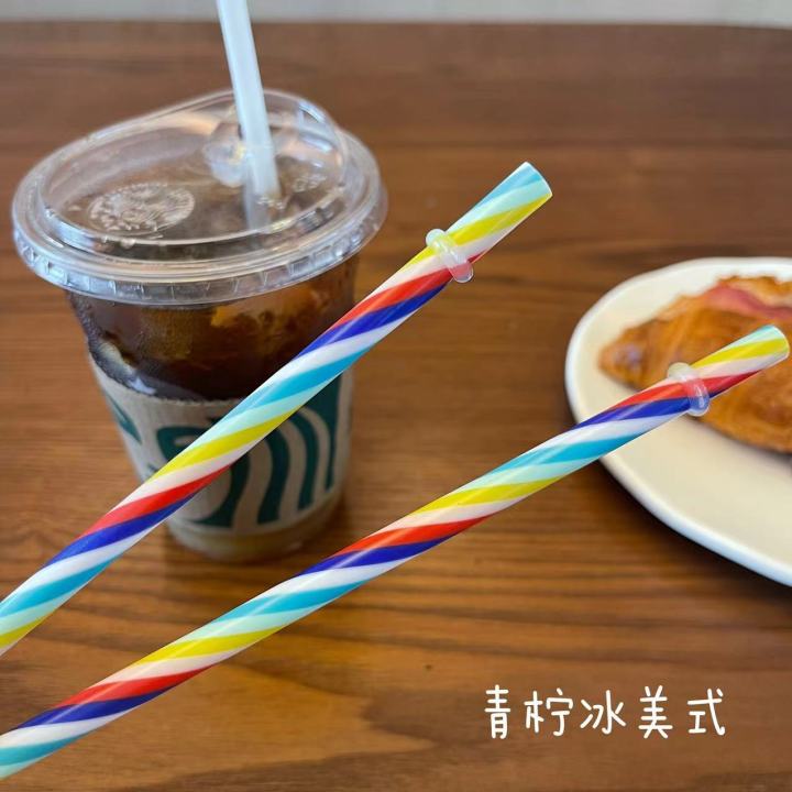 Applicable to Starbucks Cup with Straw Replacement Color Non-Disposable  Recyclable Environmental-Friendly Anti-Fall Plastic Straw 27cm