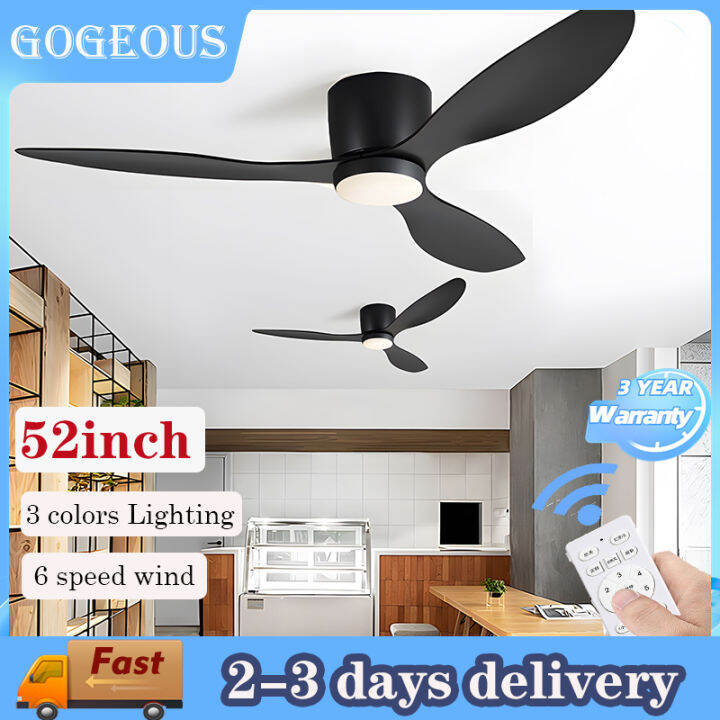 GOGEOUS 52inch ceiling fan with light with remote control fan light ...