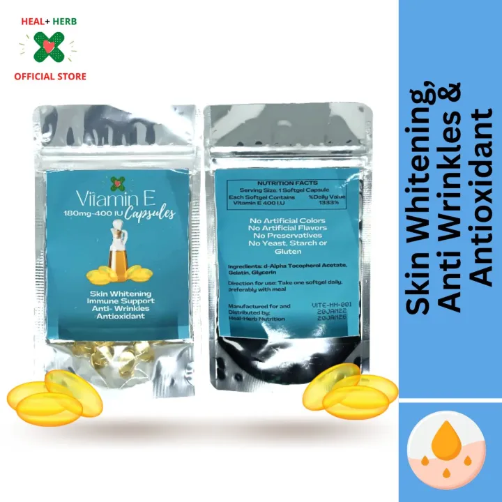 Heal + Herb, Vitamin E Soft Gel Capsules 180 mg 400IU, Skin Whitening