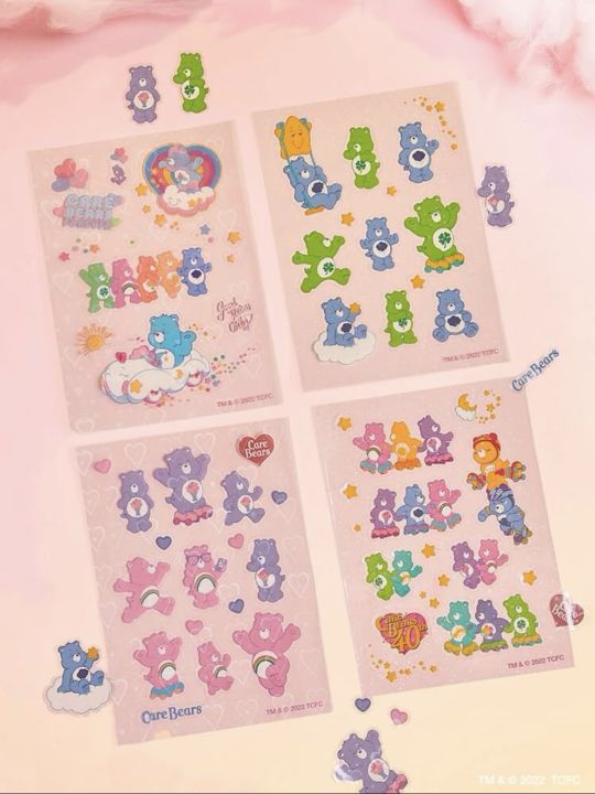 set-สติกเกอร์โฮโลแกรมกันน้ำ-carebears-ลิขสิทธิ์แท้