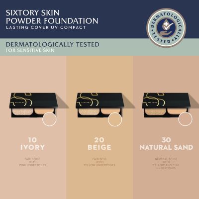 SIXTORY SKIN POWDER FOUNDATION LASTING COVER UV COMPACT 10 g แป้งผสมรองพื้นเนื้อเนียนนุ่ม สมูท เกลี่ยง่าย ปกปิด ได้ลุคธรรมชาติ