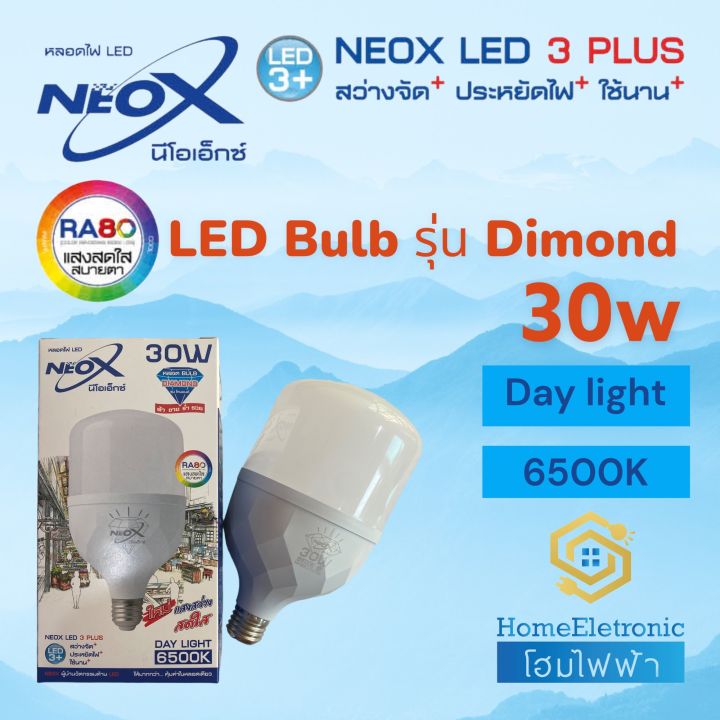 neox-หลอด-led-bulb-รุ่น-ไดมอนด์-20w-30w-40w-50w-แสงเดย์ไลท์-ขาว-ขั้ว-e27-220v