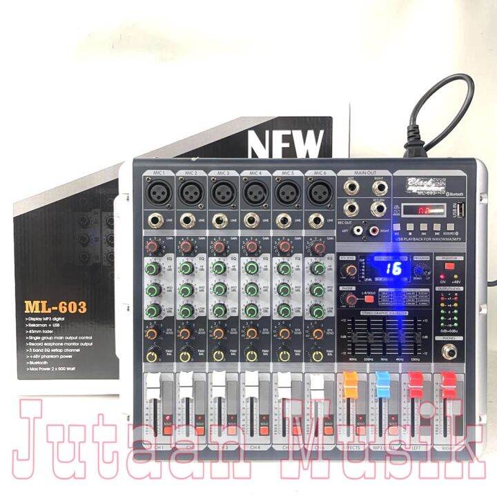 POWER MIXER BLACK SPIDER ML 603 BLACKSPIDER ML603 BLUETOOTH 6CHANNEL