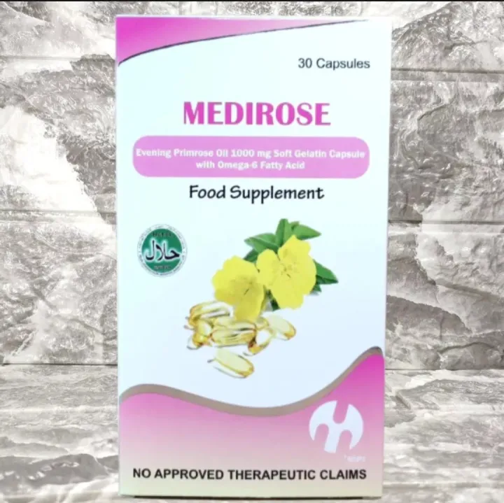 MEDIROSE EVENING PRIMROSE OIL 1000mg soft gelatin capsule with omega 6