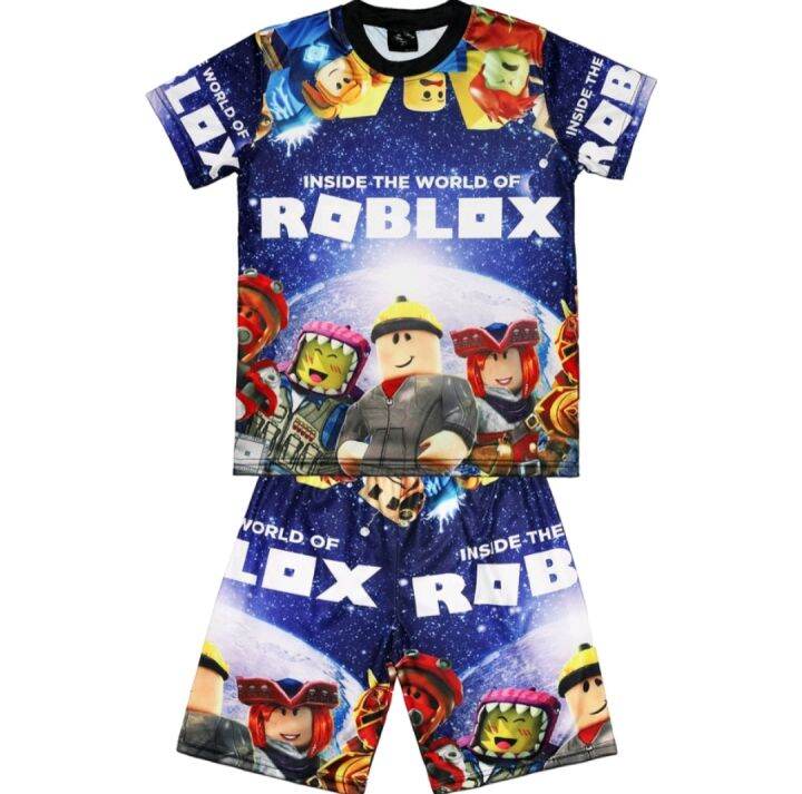 Kids Terno Roblox T-shirt for Girls Game Cartoon Print Shirt