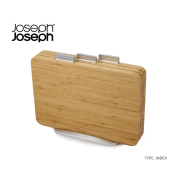 Joseph Joseph Folio Steel 3 Piece Bamboo Cutting Board Set - Stainless