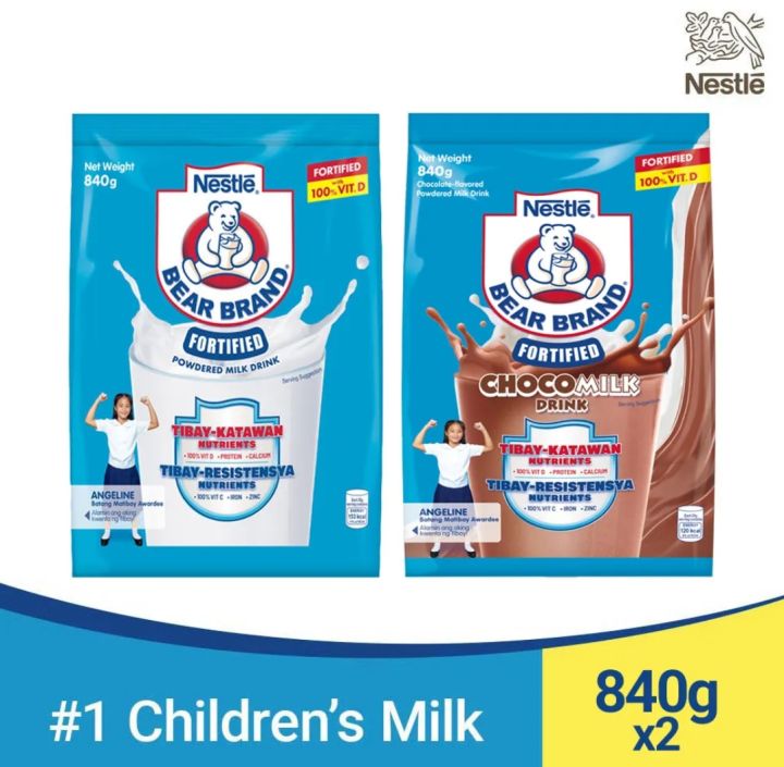 BEAR BRAND FORTIFIED | SET OF 2 | ORIGINAL | CHOCO MILK | 840 GRAMS ...