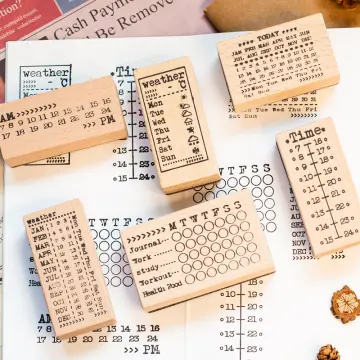 Perpetual Calendar Rubber Date Stamp, Monthly Calendar Stamp, Planner  Stamp