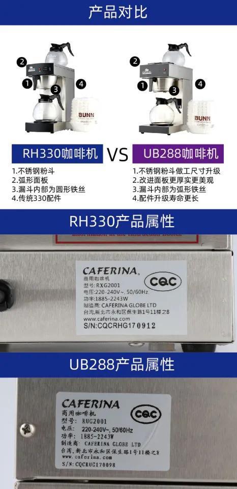 Caferina RH330 Commercial Drip Coffee/Tea Brewing Machine – A&E