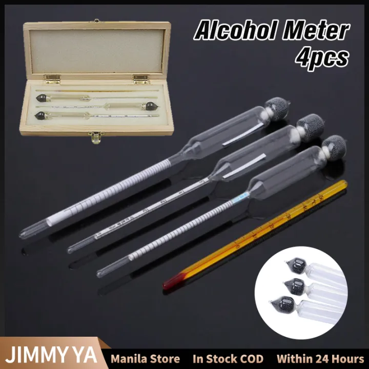 4pcs/set Alcohol Meter Set Wine Hydrometer Beer Alcohol Concentration