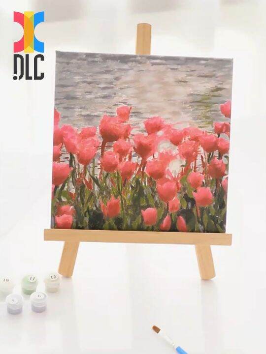 【on hand】Digital Oil Paint By Numbers 20x 20cm Canvas Frame Number ...