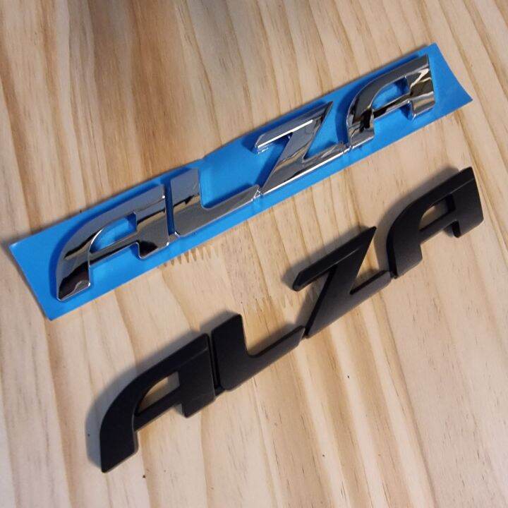 Alza Matte black Chrome silver logo sticker Emblem Logo Perodua Alza