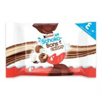 (ห่อเล็ก4ชิ้น) Kinder Schoko Bons Crispy คินเดอร์ บอน บิสกิตเวเฟอร์เคลือบช็อคโกแลตสอดไส้ครีมนมและช็อคโกแลต ขนมนำเข้า