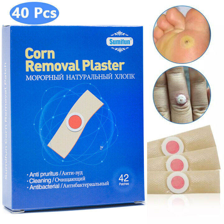 PASTSKY 42PCS Foot Corn Removal Calluses Plantar Warts Pain Relief