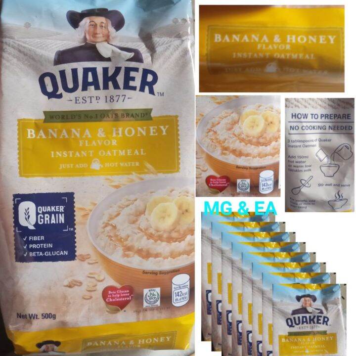 Quaker Oats 500g. Banana & Honey flavor. Instant oatmeal. Just add hot