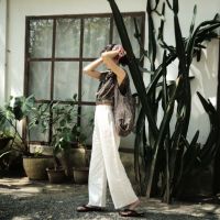 Linen high waist trousers** | กางเกงขาใหญ่ผ้าลินิน