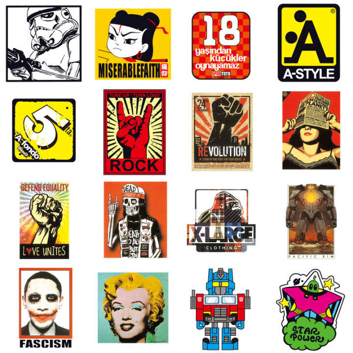 100 Pieces Personalized Graffiti Luggage Stickers Waterproof Fashion