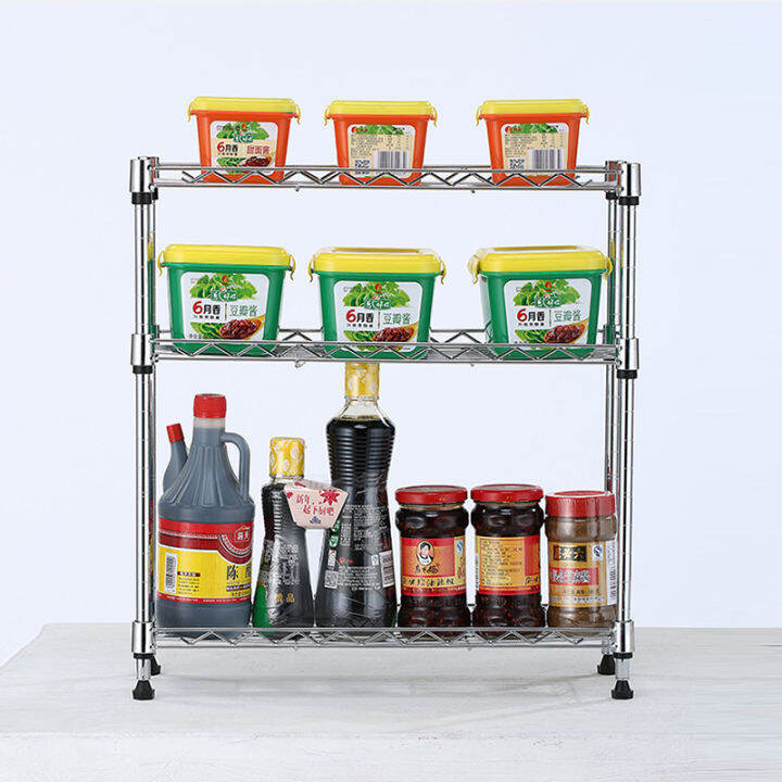 Kitchen Supplies Shelf Countertop ThreeLayer Seasoning Rack Width