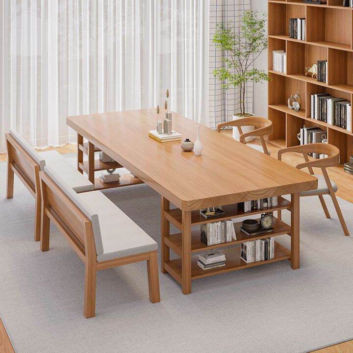Solid Wood Conference Table Office Double Desk Home Living Room Work Study Table Strip Desk