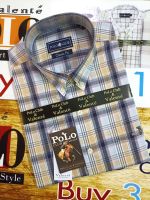 0?Polo Valente" เสื้อเชิ้ตแขนสั้นลายสก๊อตผ้า COTTON CVC เนื้อแน่นสวมใส่สบายจัดรายการลดราคาส่งท้ายปี70%จาก1,690.-เหลือ490.-