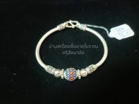 ข้อมือพะคำลายข้าวหลามตัด เครื่องเงินลายโบราณสุโขทัย เงินแท้99.99% งานฝีมือ