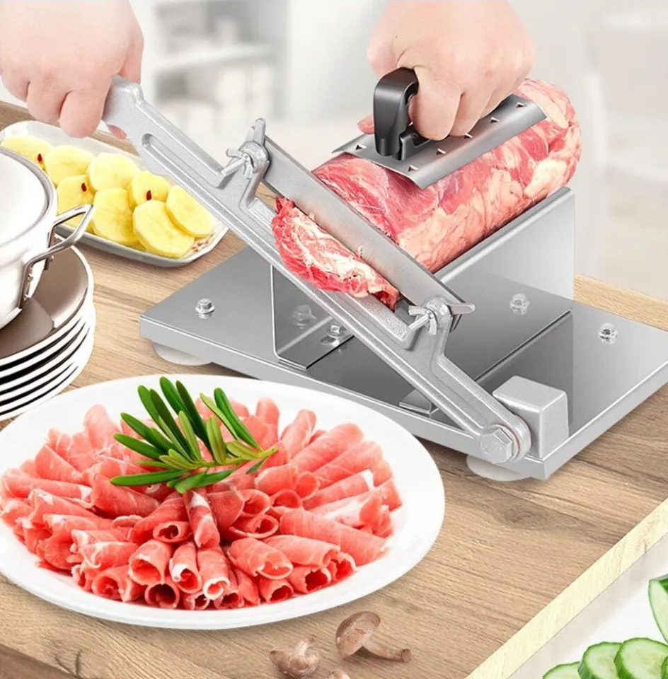 Manual Frozen Meat Slicer, Commercial Beef Mutton Roll Cutting Slicer Home  Use