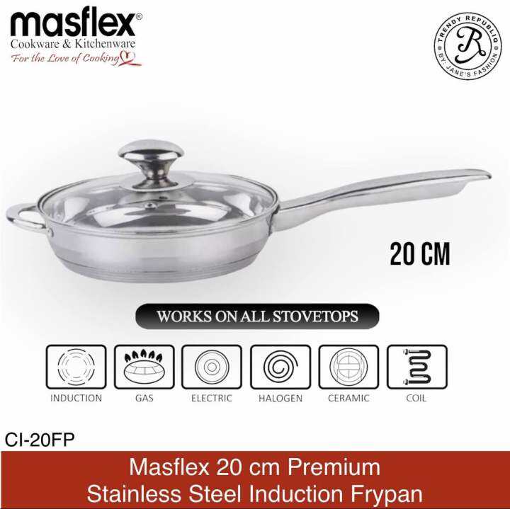 Masflex 20 Cm Premium Quality Stainless Steel Induction Ready Frypan ...