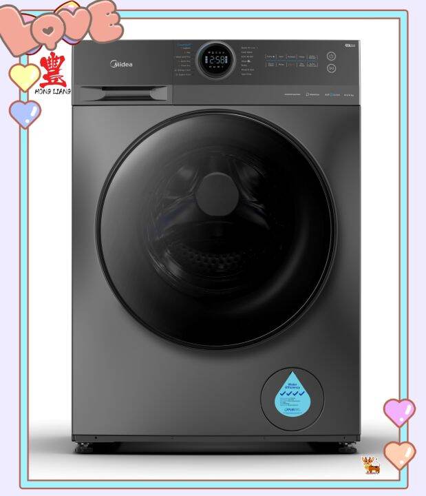 Midea MF200W95B (9.5kg) Front Load Inverter Washing Machine Lazada