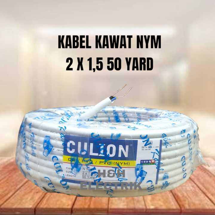 Culion Kabel Listrik Nym Kawat 2x1 5 Full Tembaga 50 Yard Sni Lazada