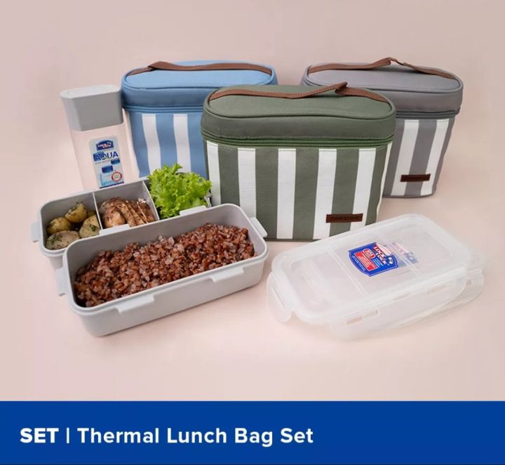 LocknLock Insulated Lunch Bag with 3 Containers 