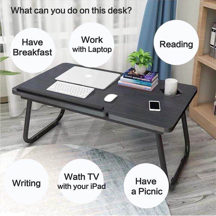 Laptop Folding Table Wooden Adjustable Laptop Table Computer Table