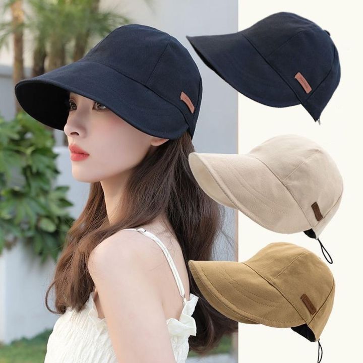 หมวกแก๊ปสำหรับผู้ใหญ่-รอบหัว-58-60cm-หมวกแก๊ปปีกกว้างผ้า-cotton-หมวกมินิมอลสไตล์เกาหลี-หมวกแฟชั่นผู้หญิง