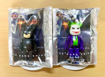 พวงกุญแจฟิกเกอร์ bearbrick 70% : Batman &amp; Joker (ใหม่ในซอง) ของญี่ปุ่นแท้💯(งาน Medicom toy)