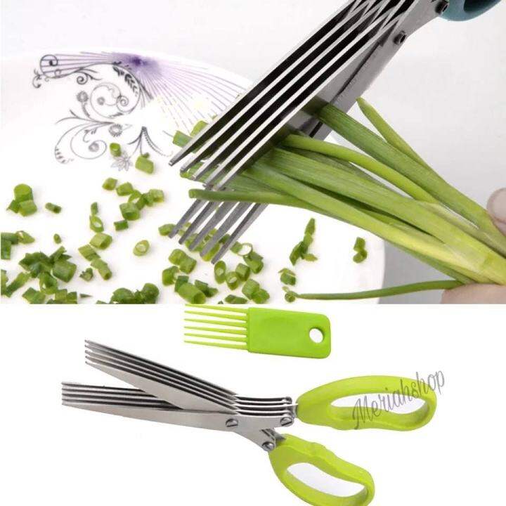 GUNTING SAYUR 5 LAYER SCISSORS FIVE LAYER/pemotong sayuran | Lazada ...