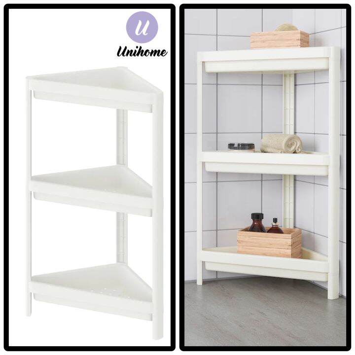 ikea VESKEN Corner shelf unit, white, 33x33x71 cm Lazada