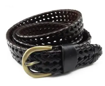 Manille Belt / braided leather - Black