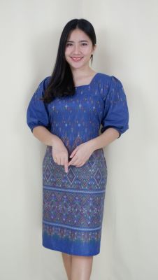 ชุดเดรสผ้าฝ้าย ชุดเดรสพื้นเมือง ชุดเดรสคุณครู ชุดเดรสผ้าไทย ชุดเดรสใส่ทำงาน ชุดเดรสผู้หญิง