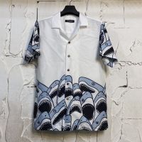 เสื้อฮาวายลายฉลาม shark hawaii ไซค์ m l xl 2xl 3xl 4xl ผ้าไหมซาตินอิตาลี่?% เนื้อผ้านิ่มสวมใส่สบายไม่ร้อน ใส่ได้ทั้งชายและหญิง