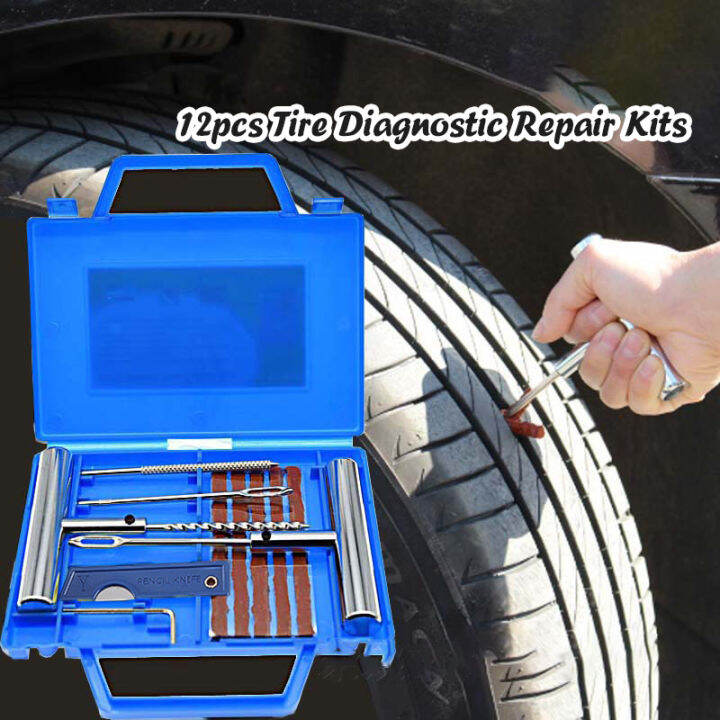 12pcs/set Tire Puncture Repair Tool Car and Motorcycle Tubeless Tire