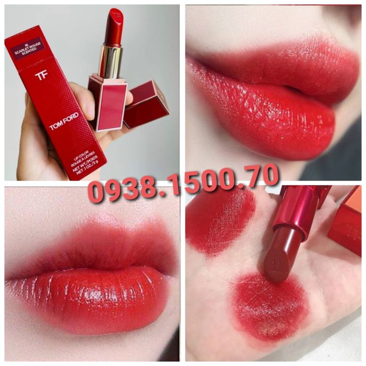 Son thỏi lì Tom Ford Lip Color Lipstick Limited Edition  Scarlet Rouge  Scented ✌ ĐỎ TƯƠI 