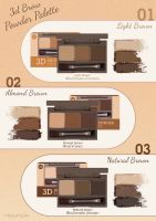 MC3109 เม ลินดา ทรีดี บราว พาวเดอร์ พาเลทท์ เอ็มซี 3109 MEI LINDA 3D BROW POWDER PALETTE