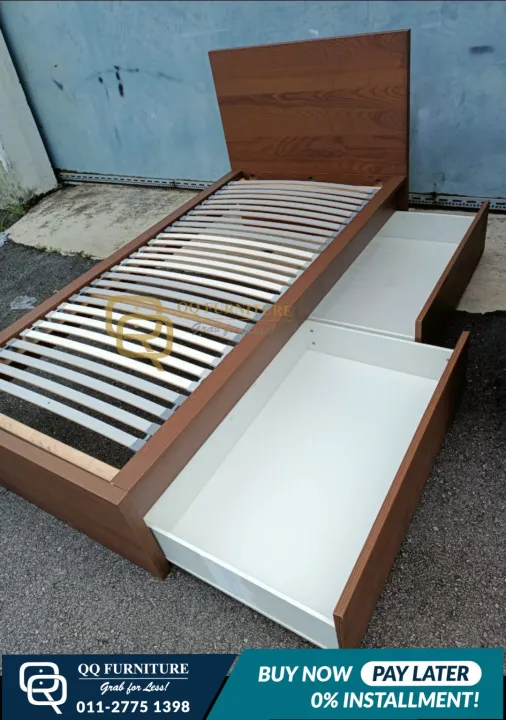 IKEA Malm Single Bed Frame with 2 Drawers / Katil Bujang Ikea Lazada